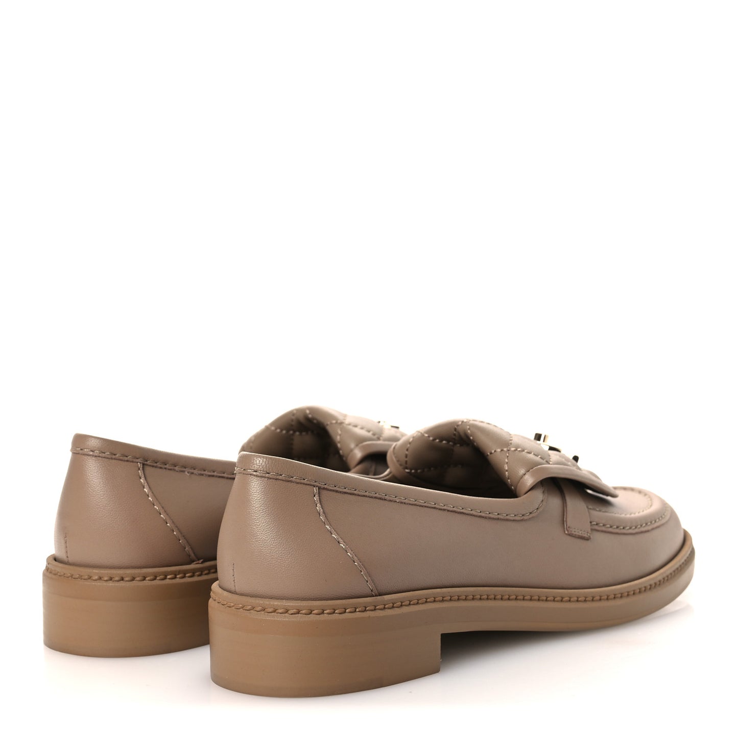 Lambskin Quilted CC Turnlock Loafers 40 Beige