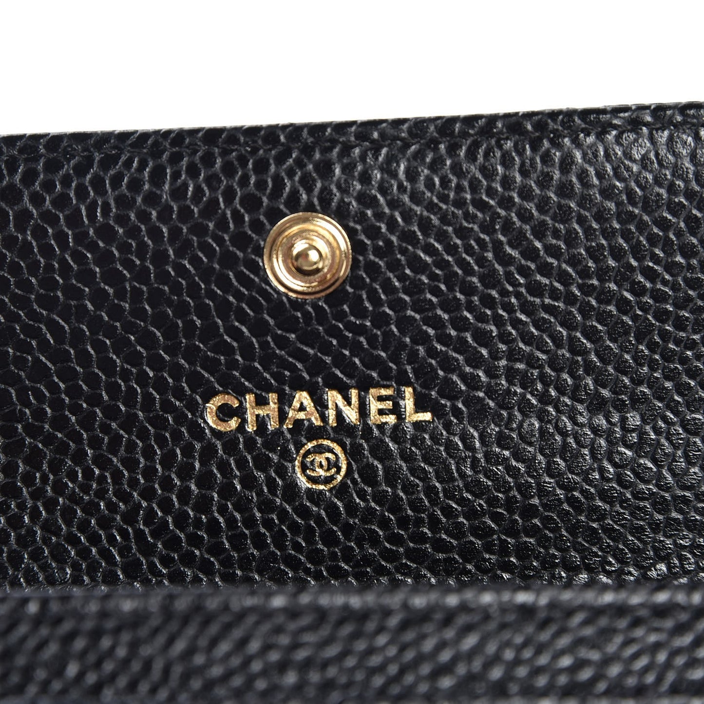 Caviar Quilted Flap Card Holder Black