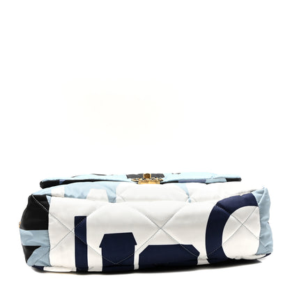 Chanel Silk Maxi Scarf Chanel 19 Flap Black Blue White 4 of 10