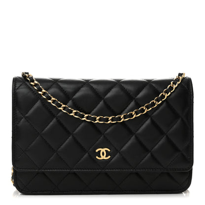 Chanel Lambskin Quilted Wallet On Chain WOC Black 1 of 12