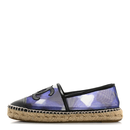 Chanel Mesh Grosgrain CC Espadrilles 37 Purple Black 1 of 9