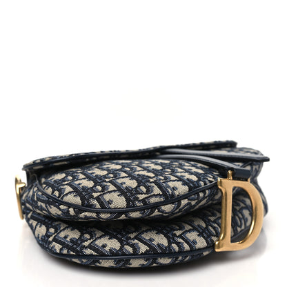 Christian Dior Oblique Saddle Bag Blue 4 of 10