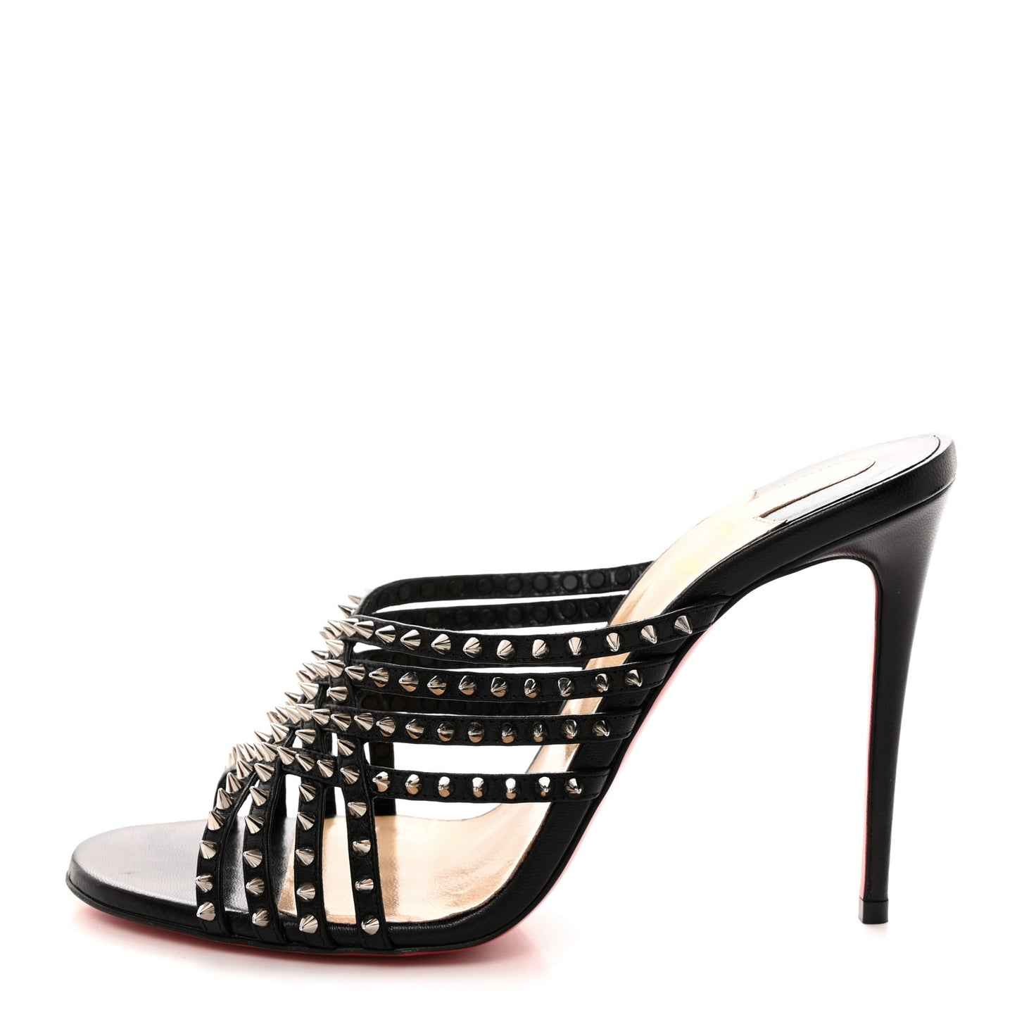 Kid Studded Marthaspike 100 Slide Sandals 37.5 Black Silver