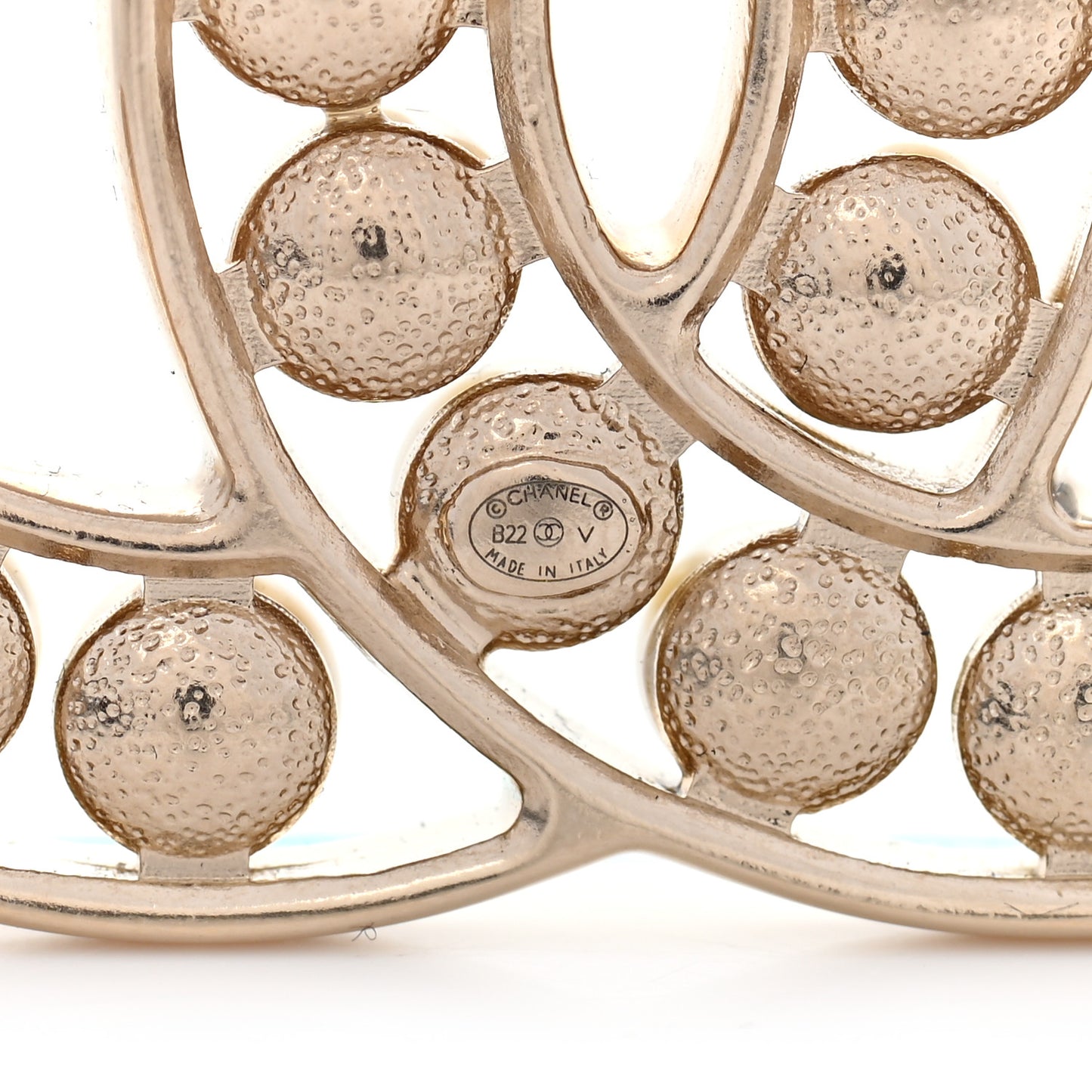 Pearl CC Brooch Light Gold
