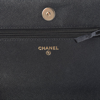 Chanel Caviar Quilted Vintage Mademoiselle Wallet On Chain WOC Black 6 of 12