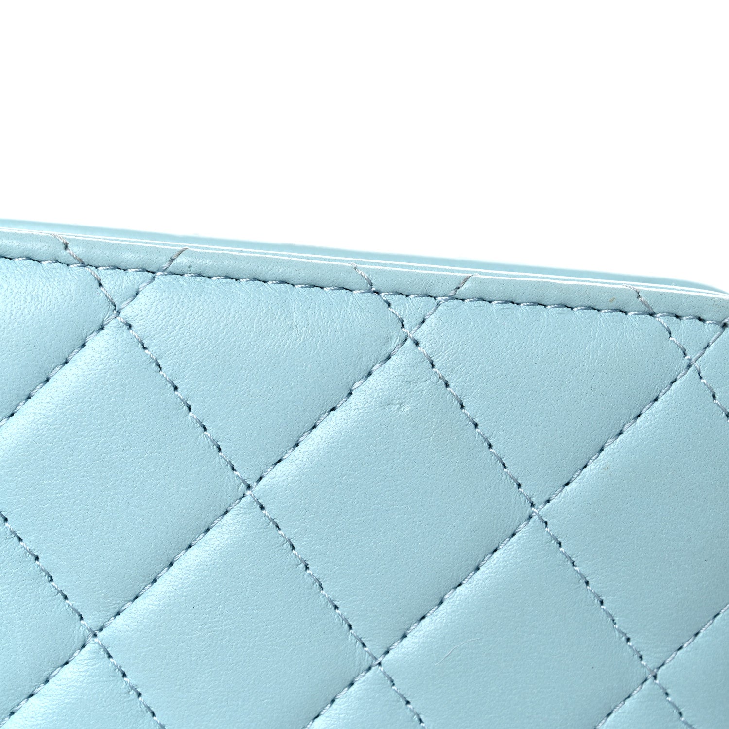 Chanel Lambskin Quilted Trendy CC Wallet On Chain WOC Light Blue 14 of 17