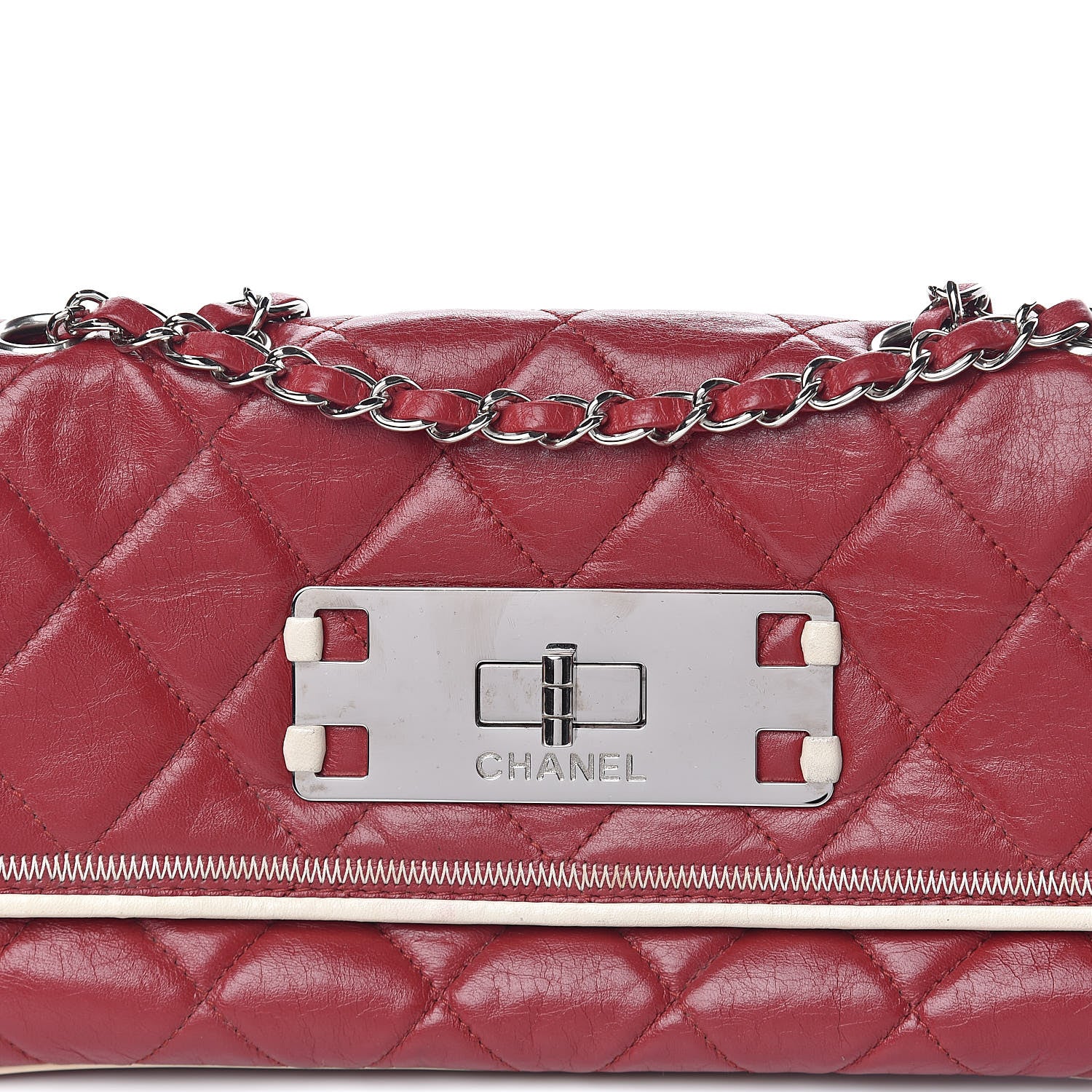 Chanel Lambskin Quilted East West Flap Red 15 of 15