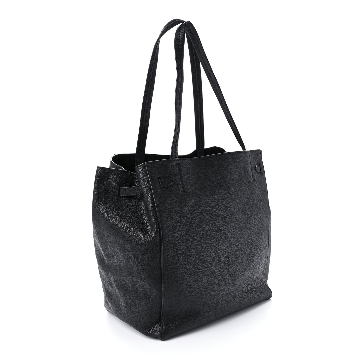 Soft Grained Calfskin Small Belt Cabas Phantom Black