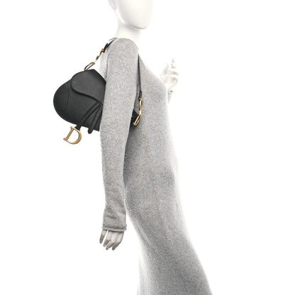 Christian Dior Grained Calfskin Saddle Bag Black 2 of 11