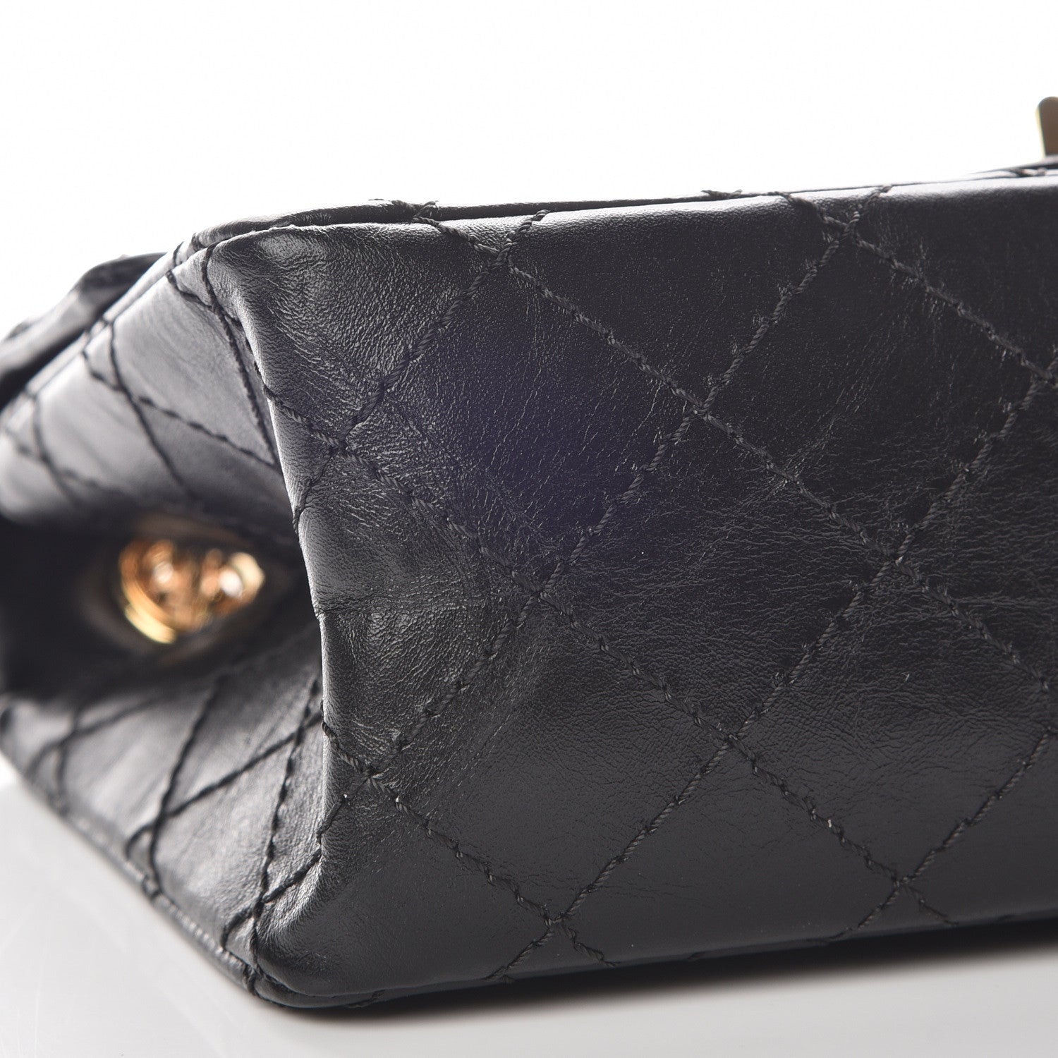 Chanel Aged Calfskin Quilted 2.55 Reissue Mini Flap Black 9 of 11