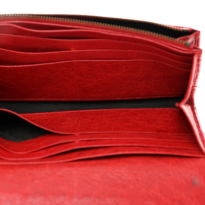 Balenciaga Agneau Classic Hardware Continental Zip Around Wallet Rouge Coquelicot 5 of 9