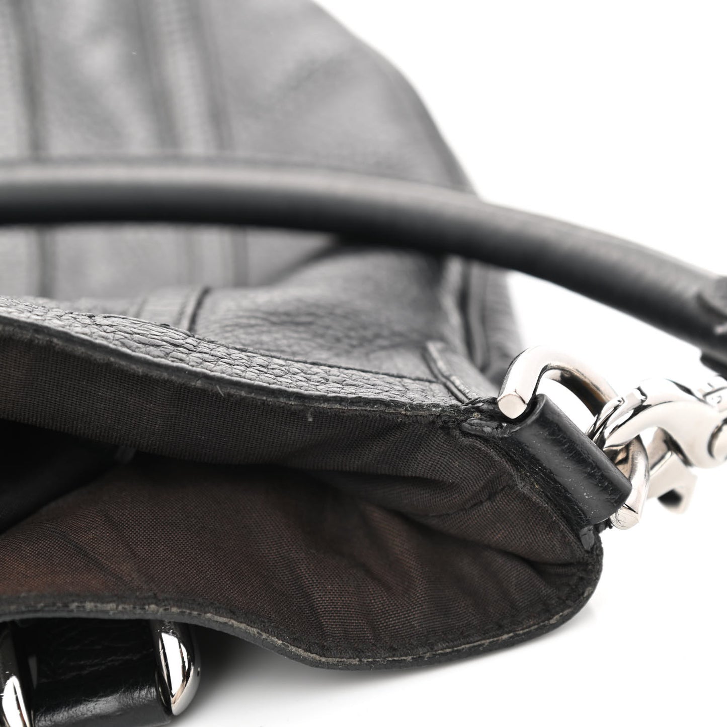 Pebbled Calfskin Medium Abbey Convertible Tote Black