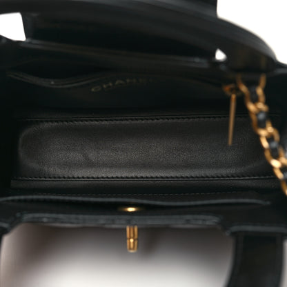 Chanel Shiny Aged Calfskin Quilted Nano Kelly Shopper Black 5 of 10