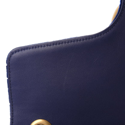 Gucci Velvet Matelasse Medium GG Marmont Shoulder Bag Cobalt Blue 11 of 12