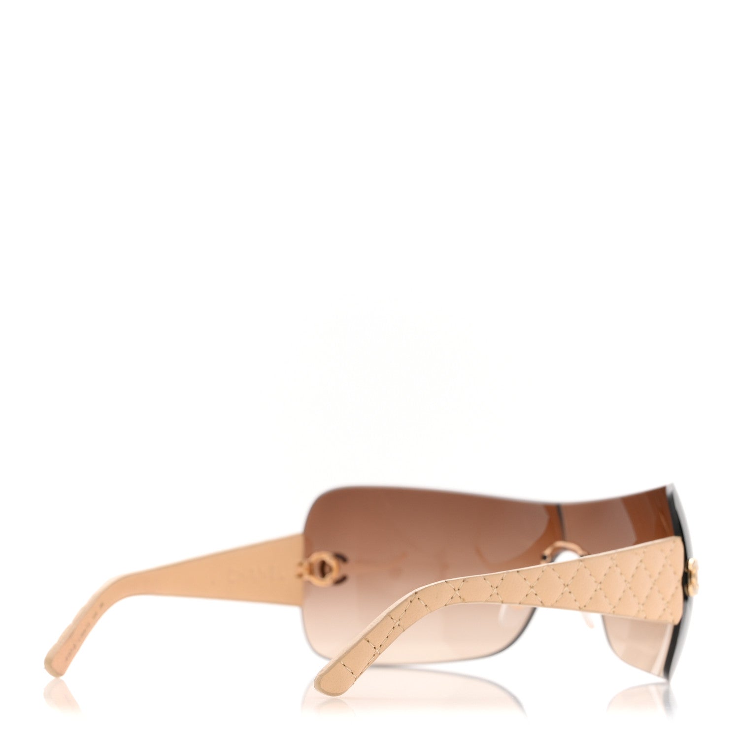 Chanel Metallic Quilted CC Sunglasses 4157-Q Beige 4 of 9