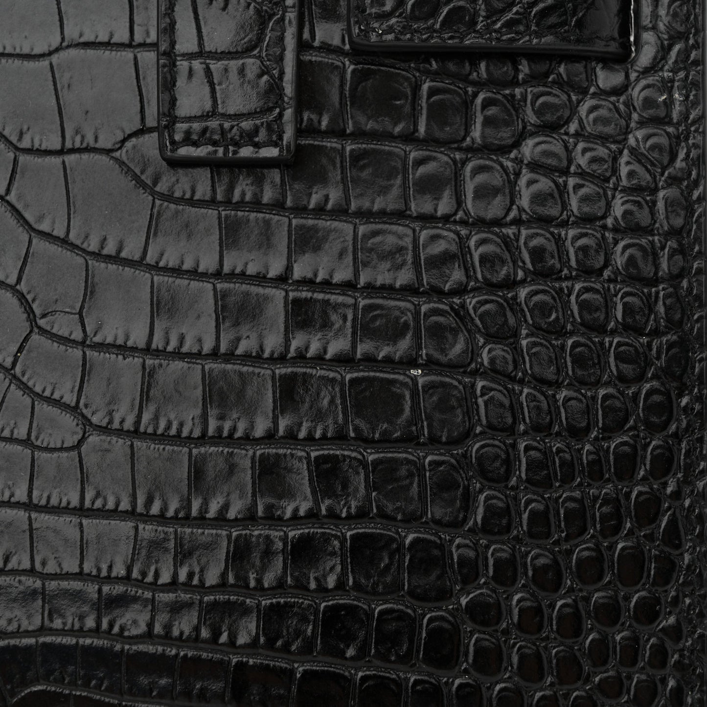 Calfskin Crocodile Embossed Nano Sac De Jour Black