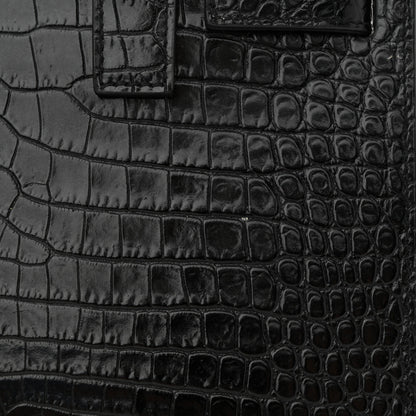 Saint Laurent Calfskin Crocodile Embossed Nano Sac De Jour Black 11 of 15