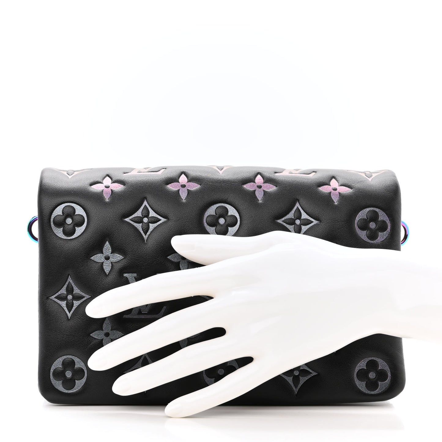 Lambskin Embossed Monogram Scarabeo Pochette Coussin Black