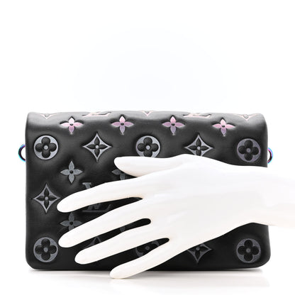 Louis Vuitton Lambskin Embossed Monogram Scarabeo Pochette Coussin Black 2 of 9