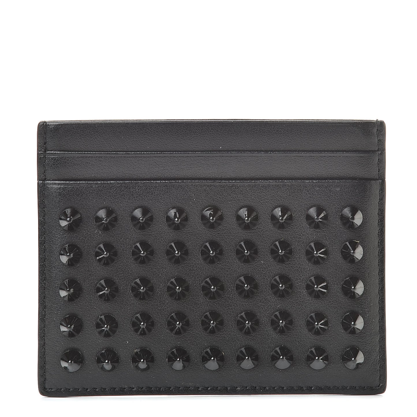 Calfskin Paris Spikes Kios Card Holder Black
