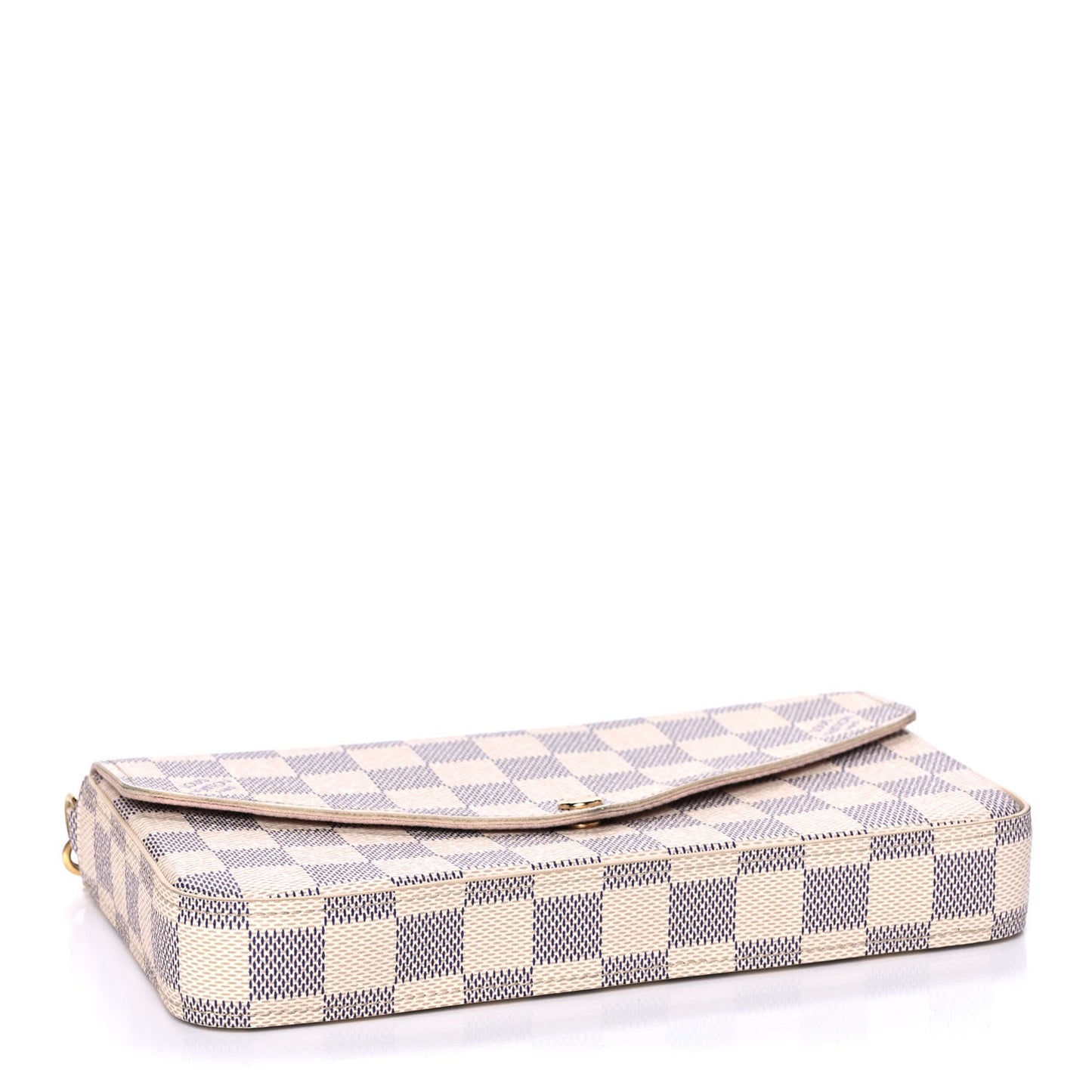Damier Azur Pochette Felicie Chain Wallet Rose Ballerine