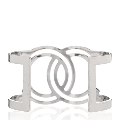 Chanel Metal Baguette Crystal CC Cuff Silver 3 of 6