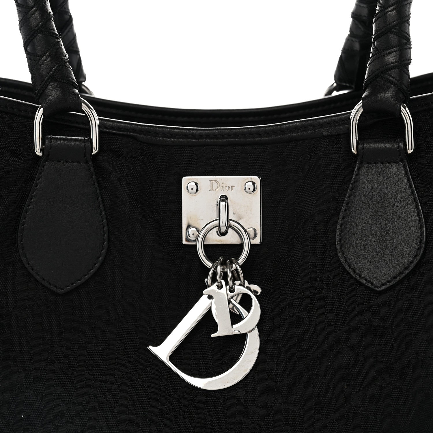 Christian Dior Nylon Monogram Small Lovely Tote Black 8 of 13