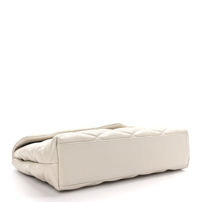 Saint Laurent SAINT LAURENT Lambskin Quilted Sade Puffer Envelope Clutch White 4 of 9