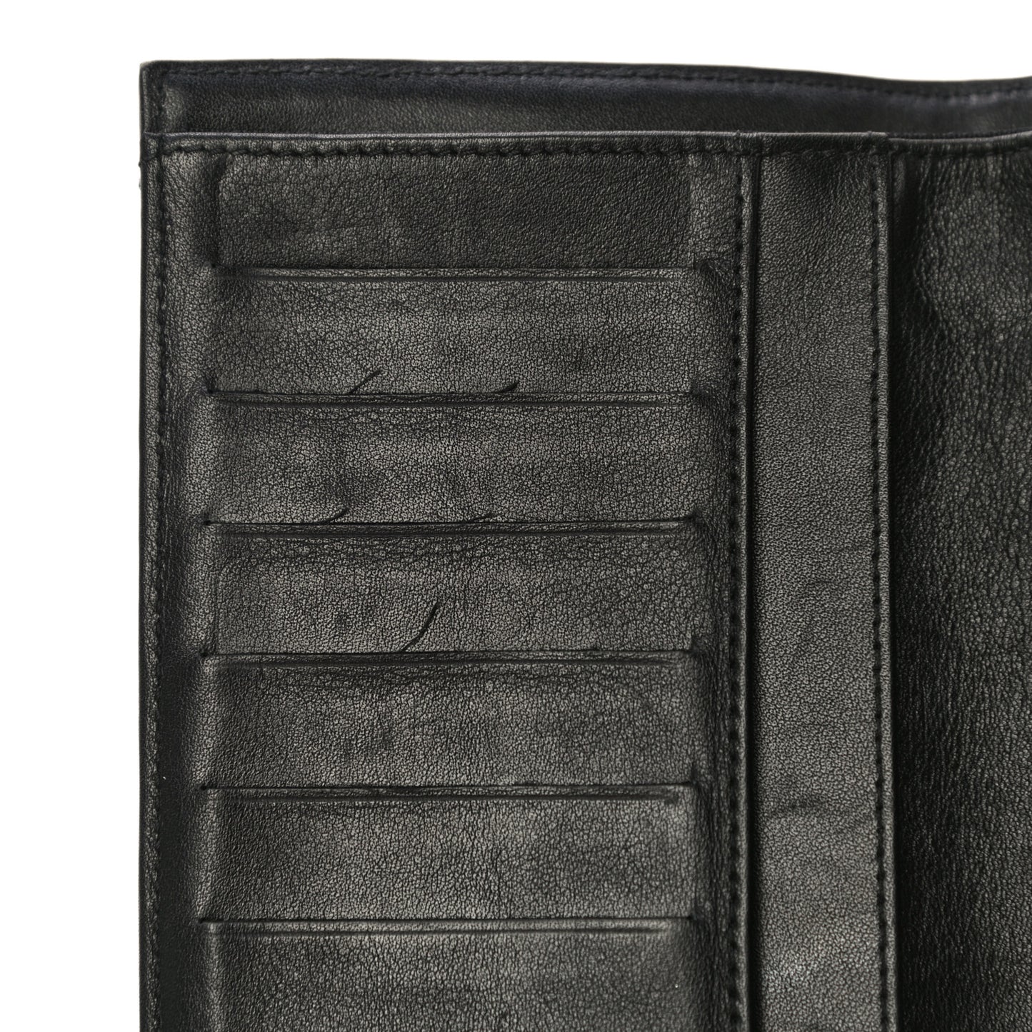 Patent Quilted Large Flap Wallet Black