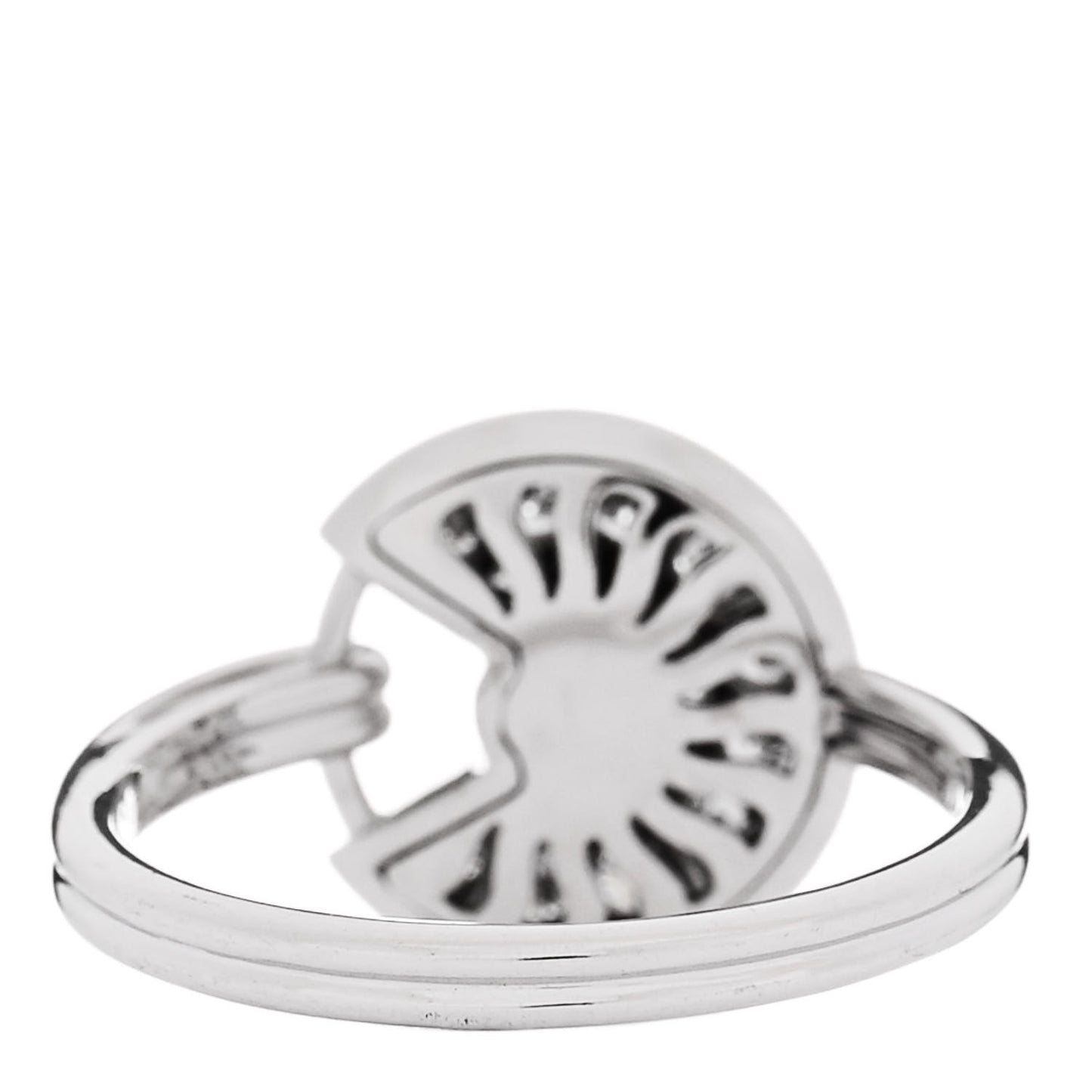 18K White Gold Diamond SM Amulette de Cartier Ring 51 5.75