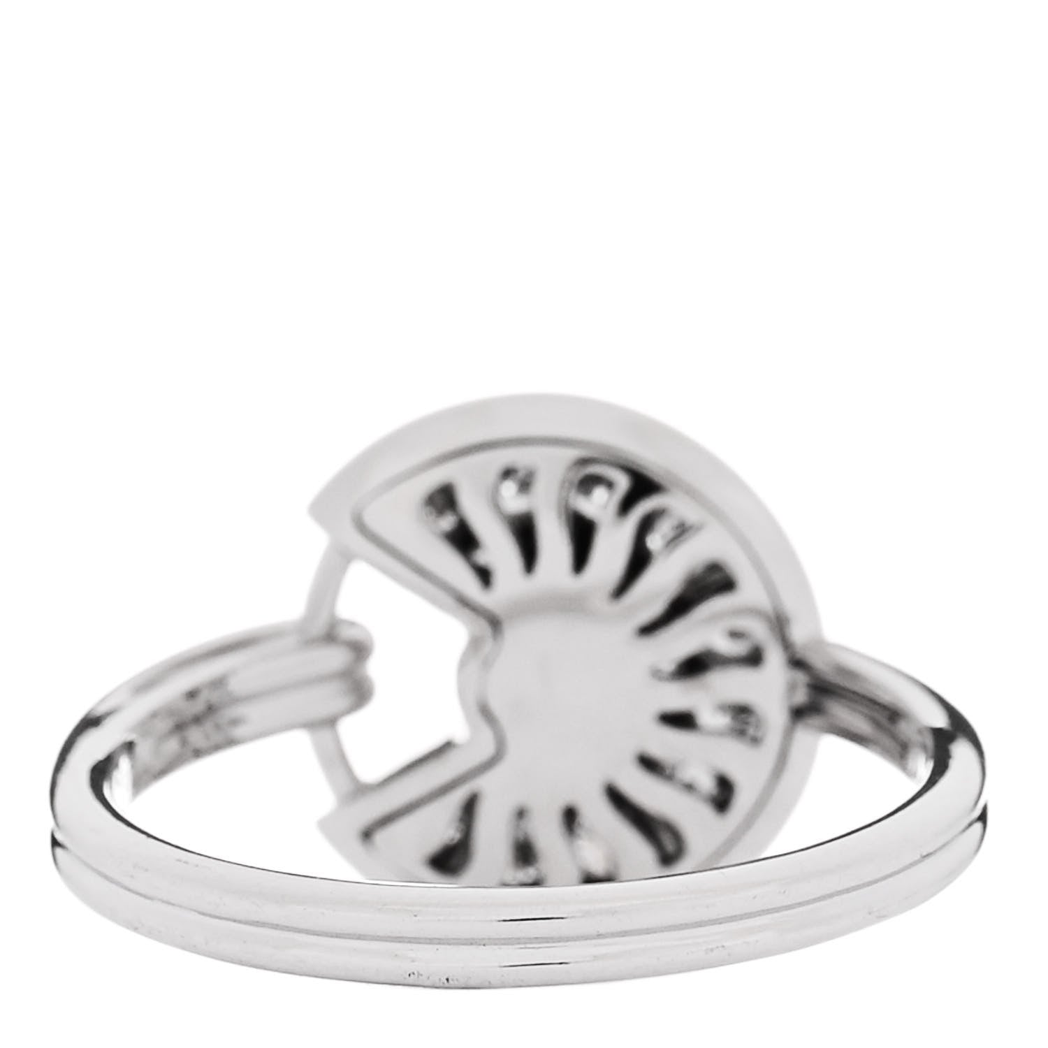 Cartier 18K White Gold Diamond SM Amulette de Cartier Ring 51 5.75 4 of 7