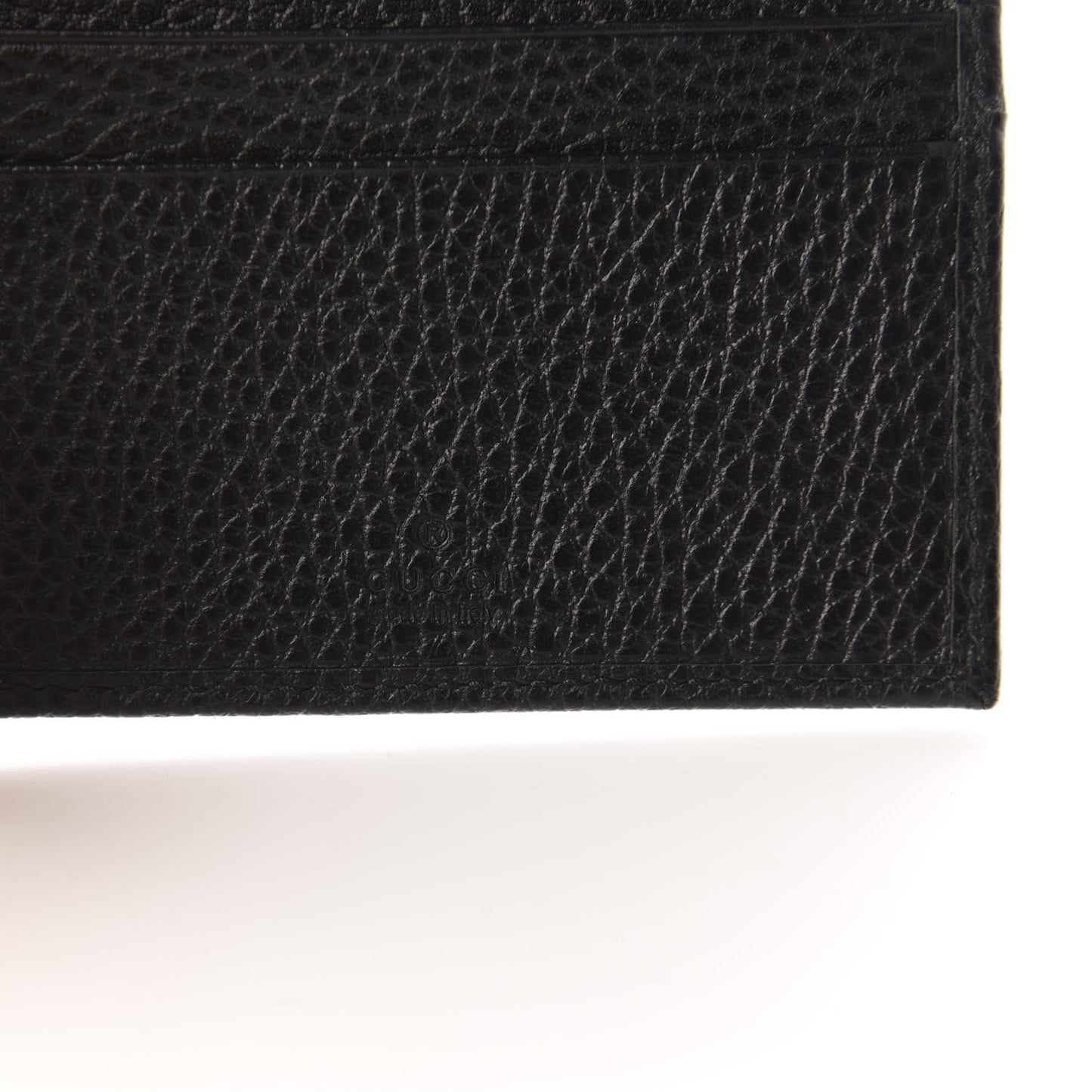 Pebbled Calfskin GG Marmont Card Case Black