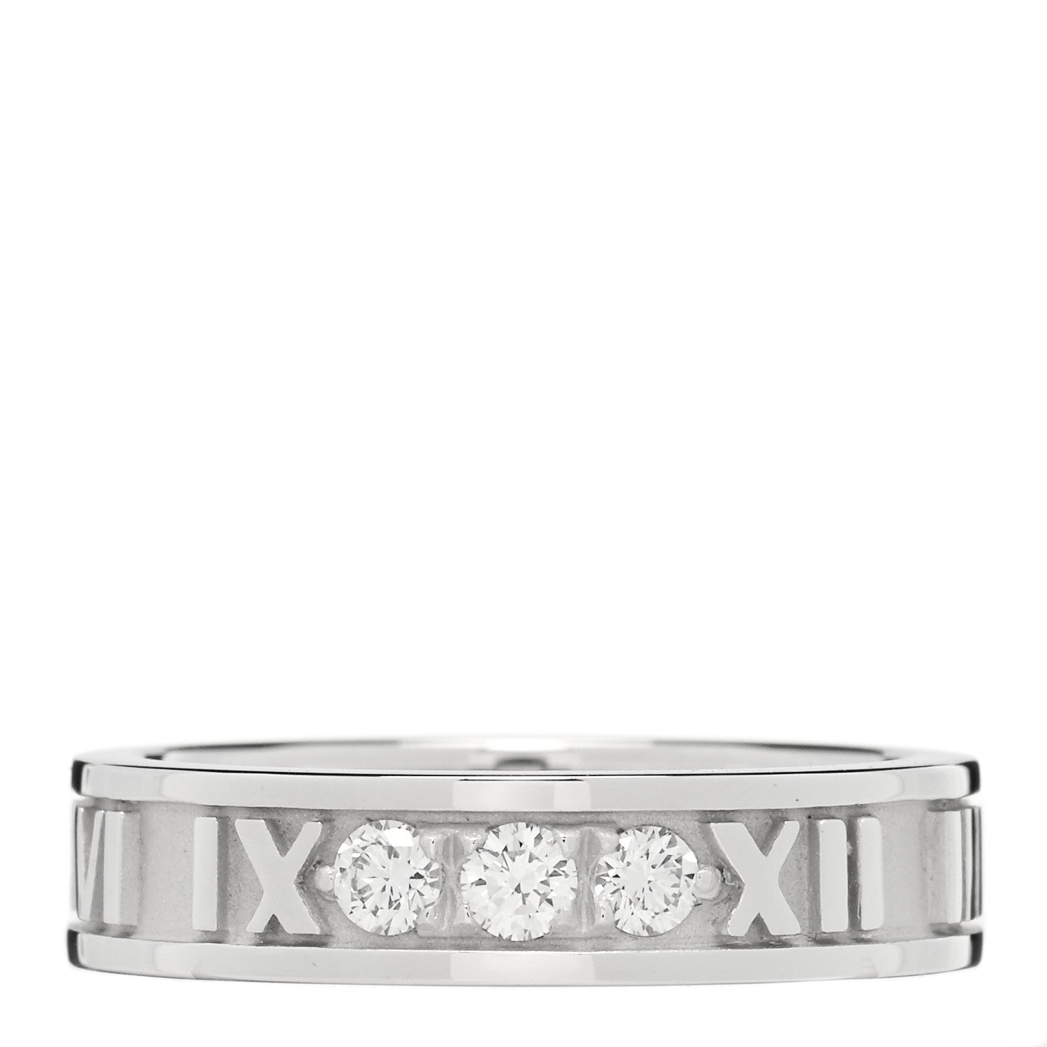 Tiffany 18K White Gold Diamond Atlas Ring 47 4 1 of 4