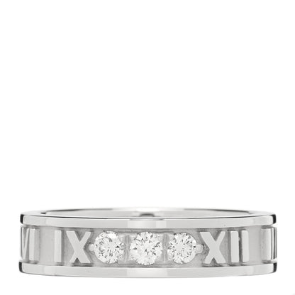 Tiffany 18K White Gold Diamond Atlas Ring 47 4 1 of 4
