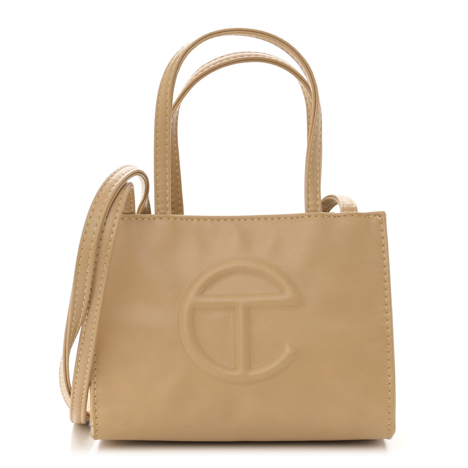Telfar Vegan Leather Small Shopping Bag Cream 1 of 13