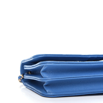 Chanel Caviar Quilted Mini Wallet On Chain WOC Blue 8 of 11