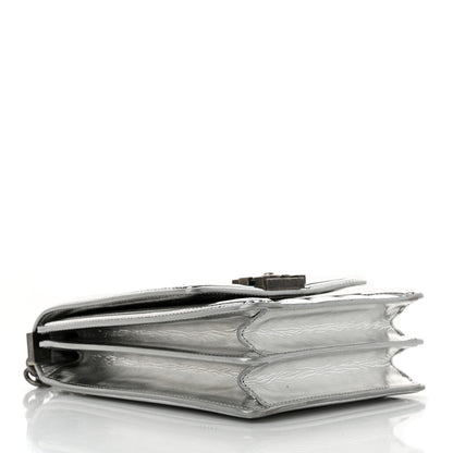 Chanel Metallic Goatskin Quilted North South Boy Flap Silver 4 of 12