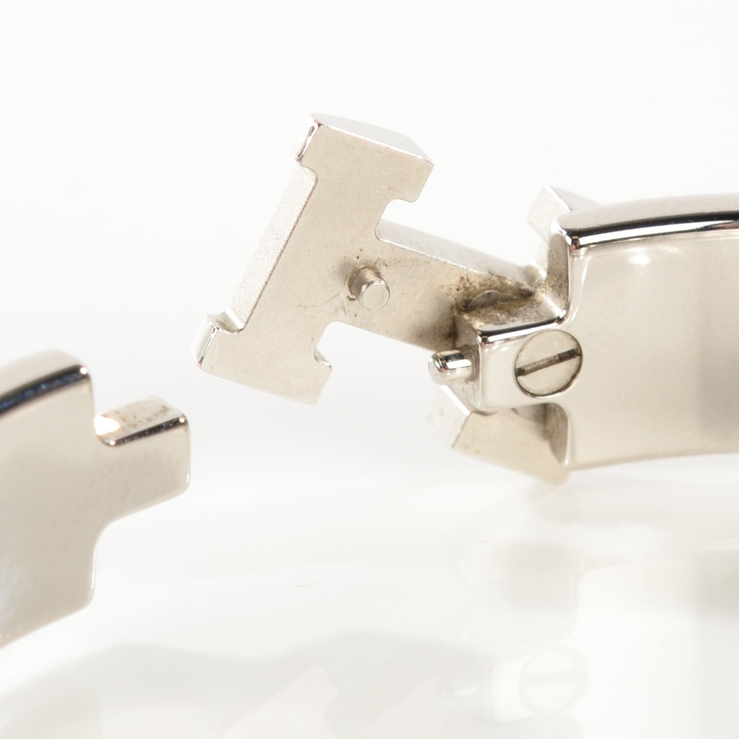 Enamel Narrow Clic Clac H Bracelet PM White