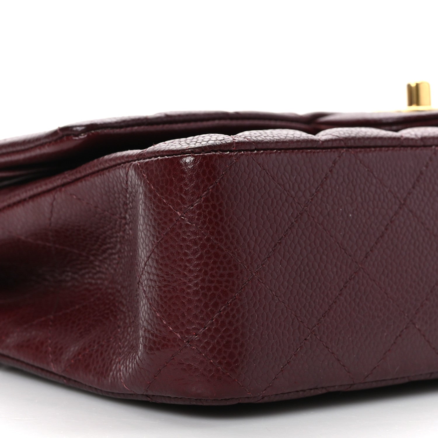 Chanel Caviar Quilted Medium Double Flap Dark Red 8 of 9