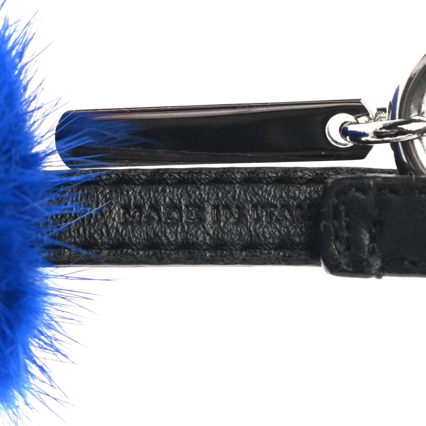 Mink Fox Fur Kid Monster Bag Bug Charm Blue Multicolor
