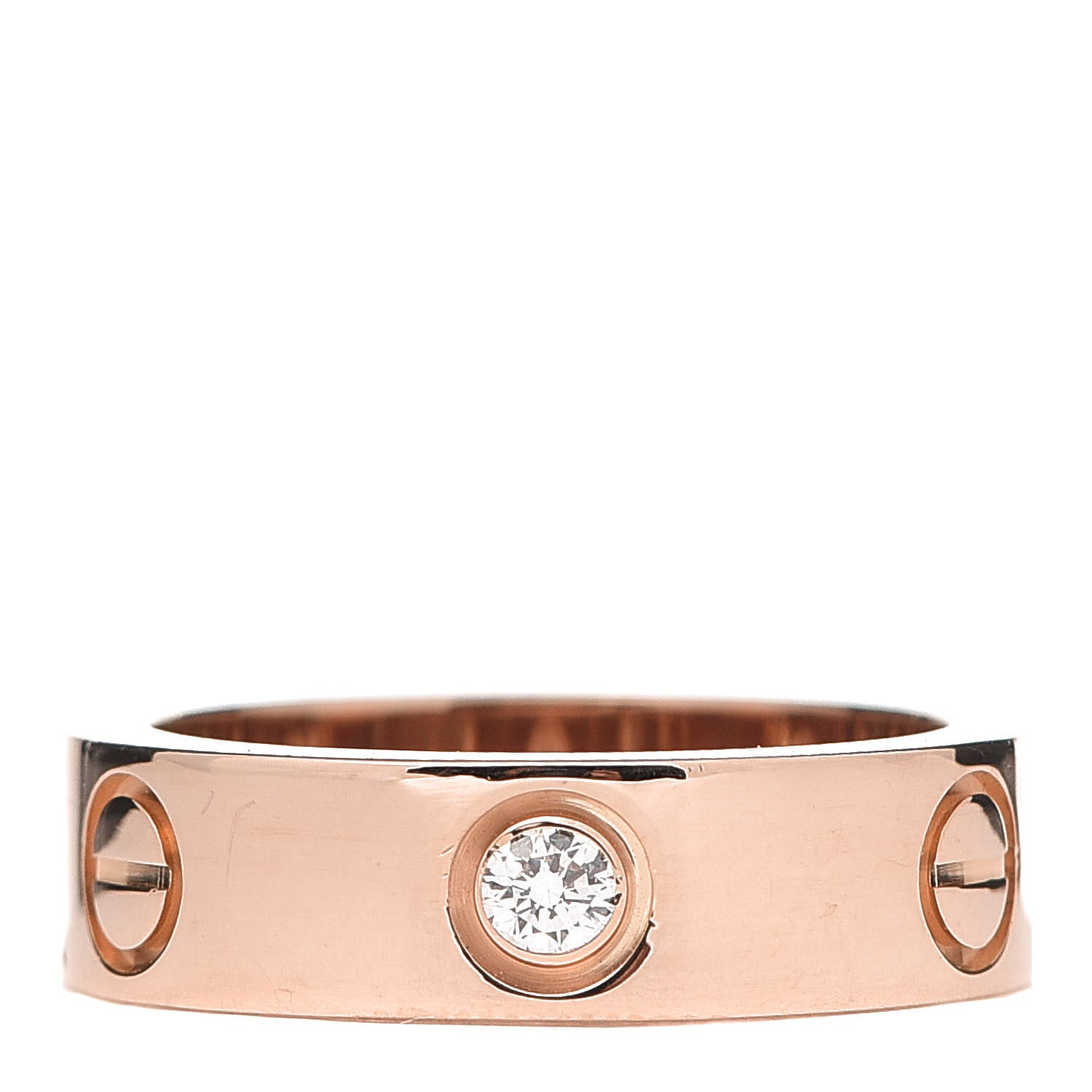 Cartier 18K Pink Gold 3 Diamond 5.5mm LOVE Ring 52 6 1 of 4