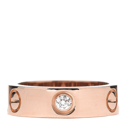 Cartier 18K Pink Gold 3 Diamond 5.5mm LOVE Ring 52 6 1 of 4