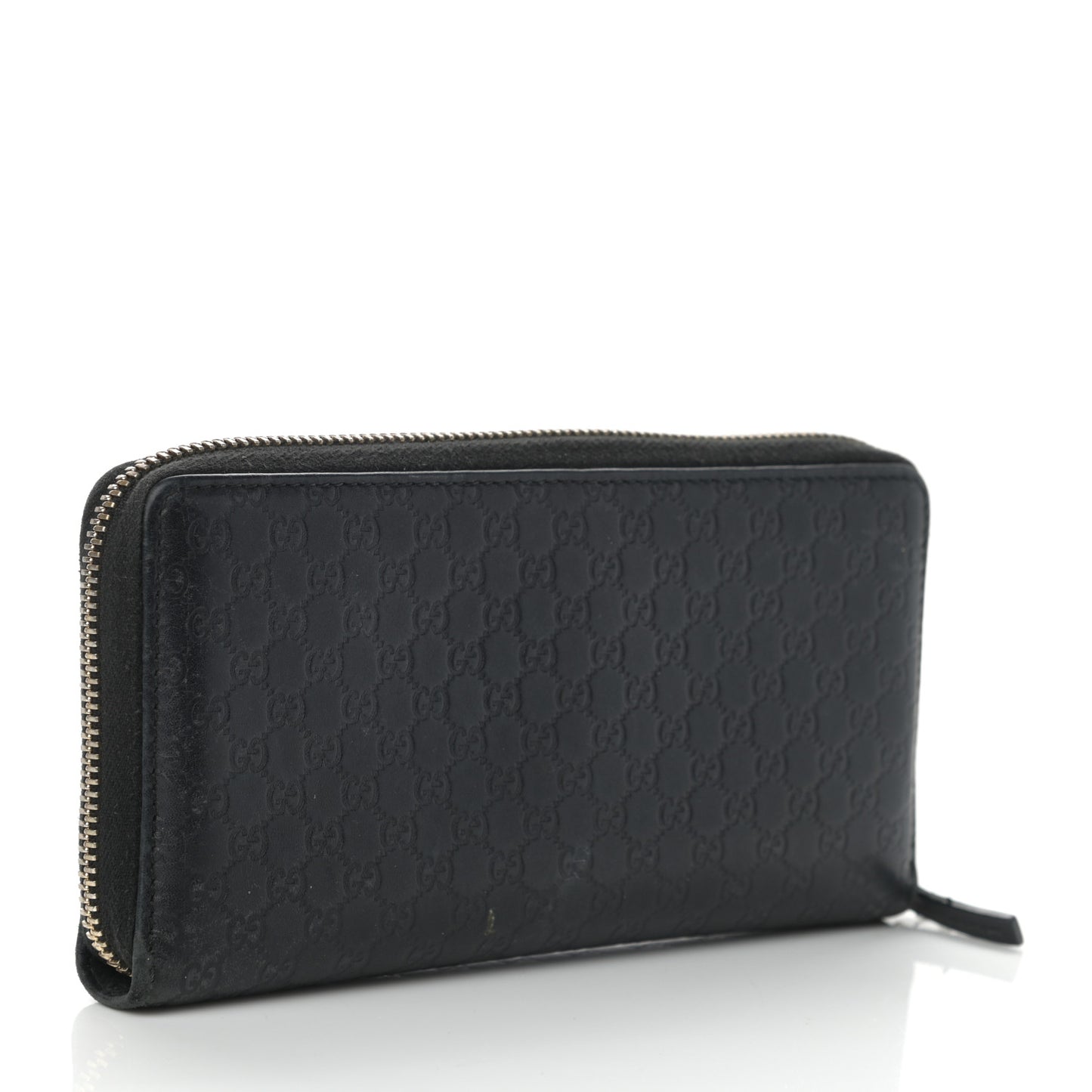 Microguccissima Bow Zip Around Wallet Black
