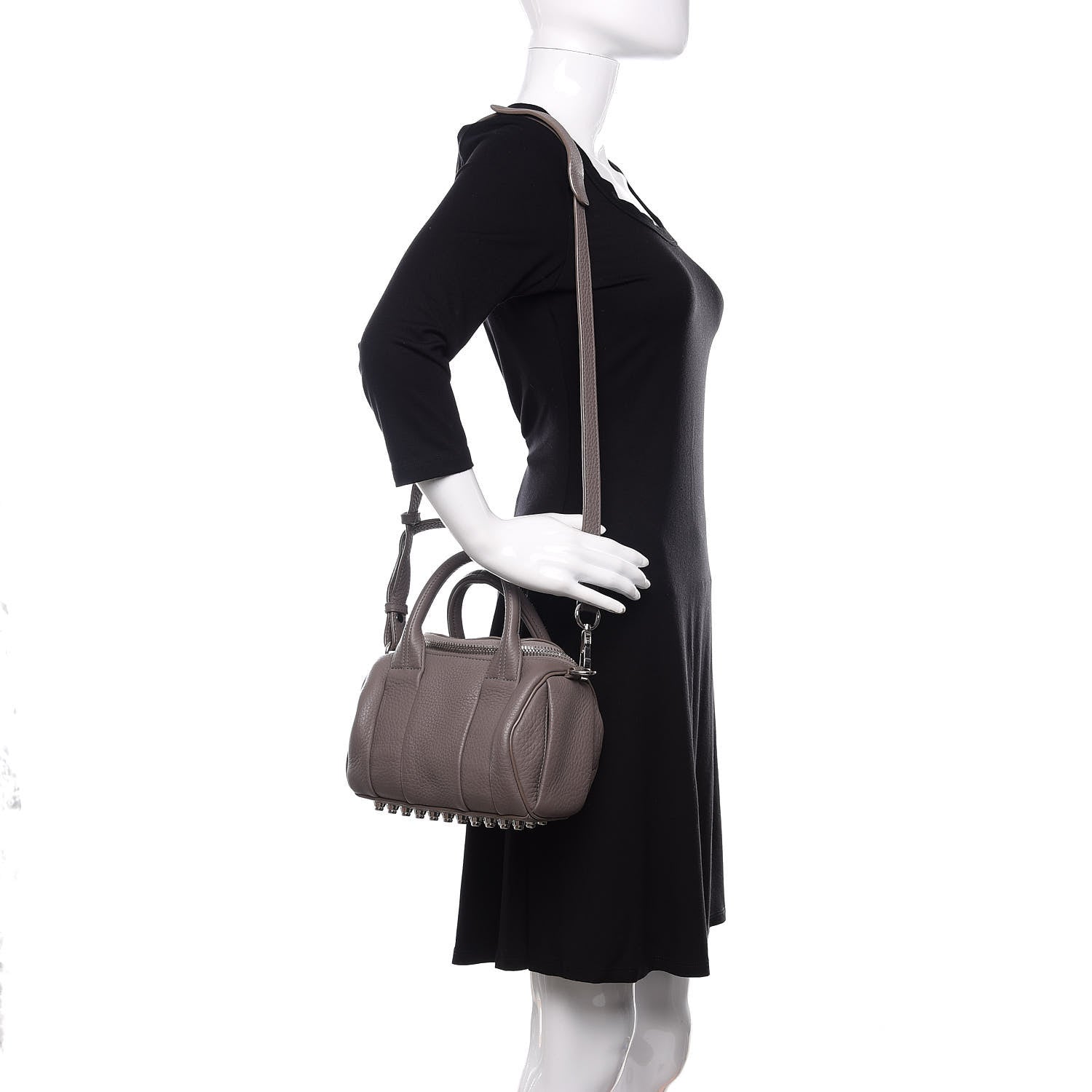 Alexander Wang Pebbled Lambskin Mini Rockie Mink Silver Hardware 2 of 12