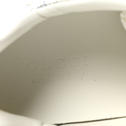 Gucci GG Supreme Monogram Metal Web Mens Ace Sneakers 7.5 Beige Blue Silver 9 of 11