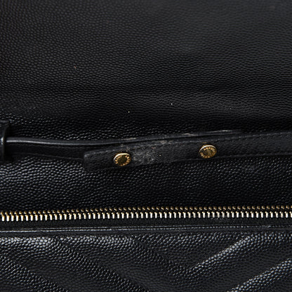 Saint Laurent Grain De Poudre Matelasse Chevron Monogram Chain Wallet Black 15 of 19