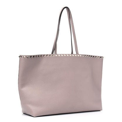 Valentino Garavani Grained Calfskin Rockstud Shoulder Tote Poudre 3 of 13