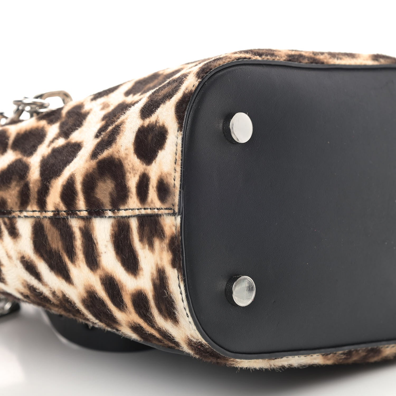 Alexander Wang Calf Hair Leopard Print Riot Bucket Bag Black Silver Hardware 6 of 10