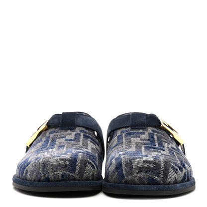 Fendi Velvet FF Fendi Feel Mules 38 Grigio Blue Midnight Blue 3 of 10