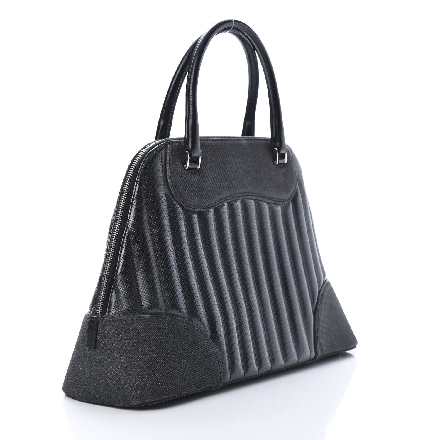 Christian Dior Denim Perforated Trailer Trash Tote Black 3 of 18